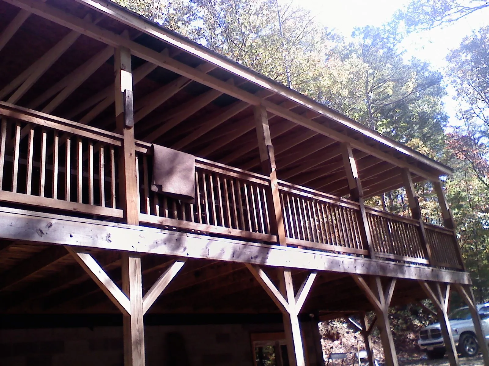Timber framing under a new elevated porch and deck — Roof Leak Repair in Jesup by Roofing Brothers